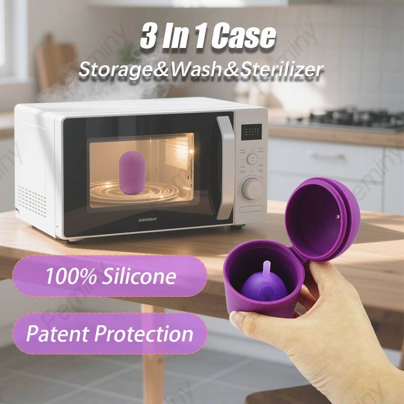 Menstrual Cup Silicone - Silikonhülle Sterilisator Bpa-freier Reinigungsbehälter zum Reinigen